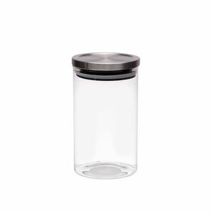 Porta Mantimentos Redondo Em Vidro Borossilicato Inox Mimo Style 1l