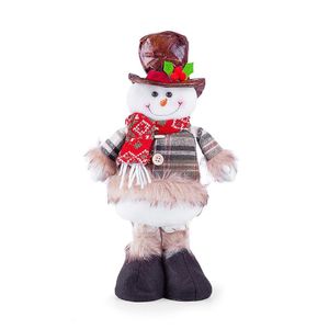 Boneco De Natal Decorativo Em Poliéster Com Ajuste De Altura 42cm Boneco De Neve