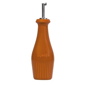 Azeiteiro Em Porcelana Assar E Servir 7x25cm Germer Laranja