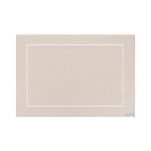 Lugar Americano Em Tecido Jacquard Barra Bordada 50x36cm Mameg Liso Bege