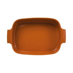 Travessa Retangular Em Porcelana Assar E Servir 30x21cm Germer Laranja