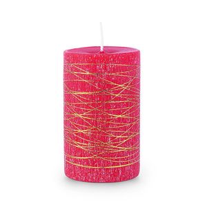 Vela Artesanal Fios 6x8cm Detalhe Original Vermelho