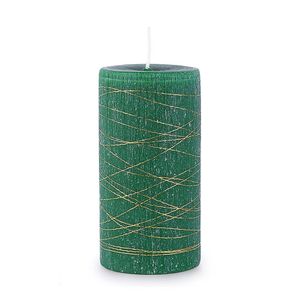 Vela Artesanal Fios 6x11cm Detalhe Original Verde