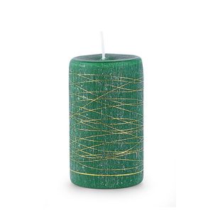 Vela Artesanal Fios 6x8cm Detalhe Original Verde