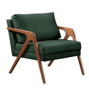 Poltrona Mona Luxo Madeira Maciça Castellar Móbile Veludo Verde Veludo Verde