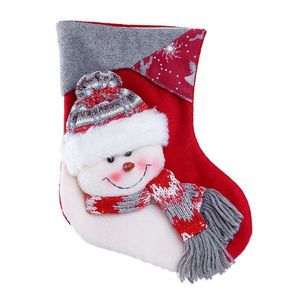 Bota De Natal Decorativa Suspensa Em Poliéster 20x25cm Boneco De Neve