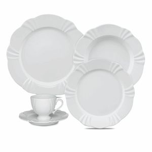 Jogo De Jantar Em Porcelana Soleil Com 30 Peças Oxford White