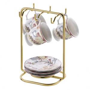 Suporte Xícaras Pires De Café Dourado Future 1124dd