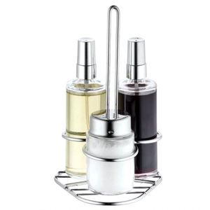 Galheteiro Spray 4 Peças óleo Vinagre E Sal Forma Inox