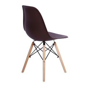 Kit Mesa Jantar Eiffel 80cm Branca 2 Cadeiras Charles Marrom