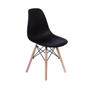 Kit Mesa Jantar Eiffel 80cm Branca 2 Cadeiras Charles Preta