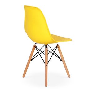 Kit Mesa Jantar Eiffel 80cm Branca 4 Cadeiras Amarela