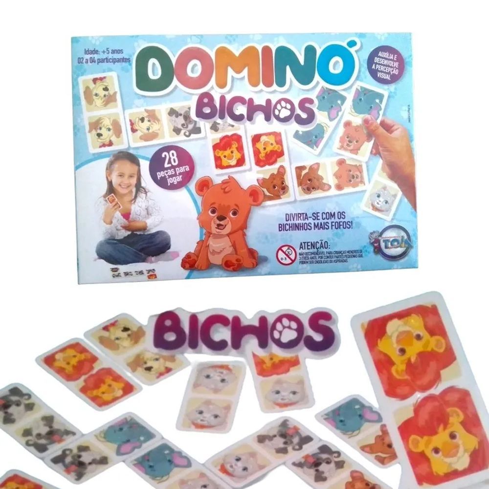 Jogo Dominó Bichos Infantil Toia Brinquedos em Promoção na Americanas