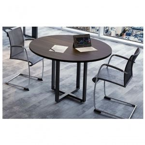 Mesa Reunião Redonda 1,20 Web25 - Pé Quadro - Marsala/Preto
