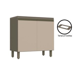 Gabinete De Cozinha Modulado Balcão Connect 2 Portas C/tampo P/ Cooktop Duna/cristal - Henn