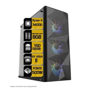 Pc Gamer Legacy Origin Ryzen 5 3400G 8Gb Ddr4 Ssd 512Gb Fonte 500W Windows 10
