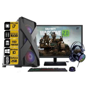 Pc Gamer Completo I7 16Gb Ssd 480Gb Placa De Video 2Gb Kit Gamer Monitor 21 75Ghz Legacy Start