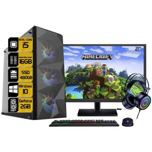 Pc Gamer Completo I5 16Gb Ssd 480Gb Placa De Video 2Gb Kit Gamer Monitor 21 75Ghz Legacy Junior