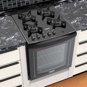 Fogão De Embutir 4 Bocas Dako Preto Bivolt