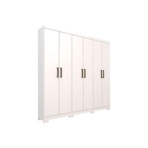 Guarda Roupa Casal 6 Portas E 2 Gavetas C/ Pés Milena Branco - Panan