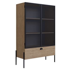 Cristaleira New 140 Cm Hanover E Preto - D'rossi