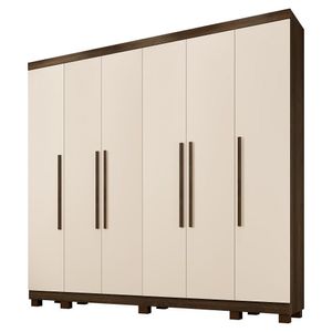 Guarda Roupa Casal 6 Portas Atlanta Benetil Imbuia/off White