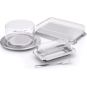 Kit Matinal Forma Vision 4 Peças Inox E Transparente