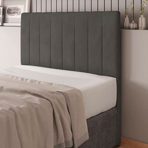 Cabeceira Cama Box Casal Ivana 140cm Veludo Cinza - Abmaza