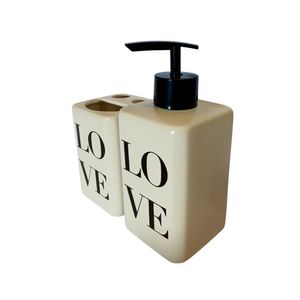 Kit Banheiro Bravadecor Love Em Cerâmica Branco
