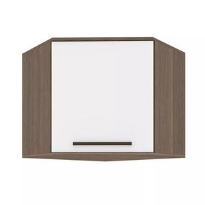 Armário Aéreo Para Cozinha 1 Porta 90° Evolution Plus Batrol Móveis Tannat/Branco