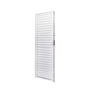 Porta De Alumínio Palheta 210x80cm Batente 4cm Cristal Ramassol Branco