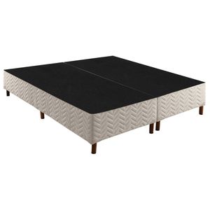 Box King Mônaco 42x193x203cm  Rustico Branco/bordo