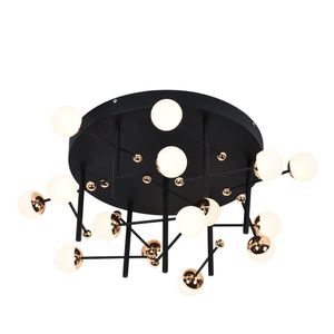 Plafon De Sobrepor Fuxico 15x3w 3000k 2250 Lúmens Ju005 Bella Iluminação Preto/dourado/branco