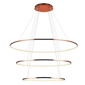 Pendente Birdie Oval 3x39w 3000k Led Kw004e Bella Iluminação Rosé Gold
