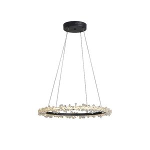 Pendente Aster 60x8cm 1x Led 28w 3000k 2100 Lúmens Oc024b Bella Iluminação Preto