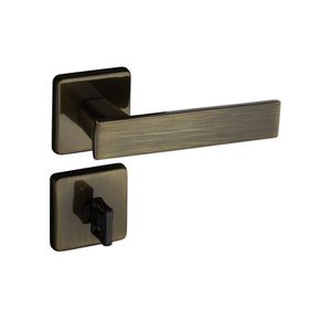 Fechadura Quadra Roseta Quadrada Máquina 55mm Bronze Oxidado Banheiro Pado