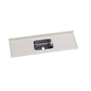 Cuba Para Cozinha Em Mármore Sintético Com Cuba Em Aço Inox 160Cmx55Cm Aj Rorato Travertino