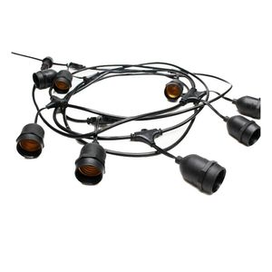 Cordão Cipro Com Prolongador De 8 Soquetes E27 Preto - Taschibra