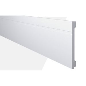 Rodapé De Poliestireno Com Friso Mf20 18mm X 244cm X 20cm Branco