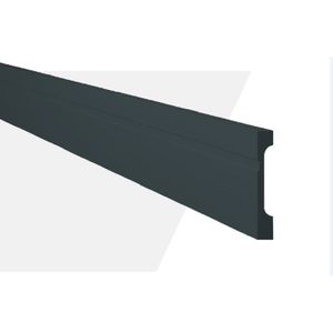 Rodapé De Poliestireno Com Friso Mf11 18mm X 244cm X 11cm Preto
