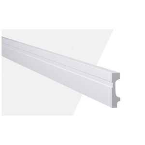 Rodapé De Poliestireno Com Friso Mf7 18mm X 244cm X 7cm Branco