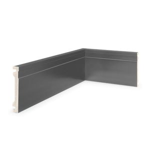 Rodapé/alizar De Poliestireno 10cm X 15mm X 2,40m Com Friso Versatile Ruffino Cinza