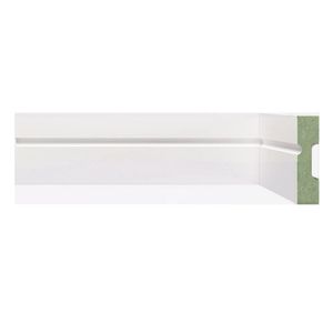 Kit Rodapé De Mdf 5cm X 15mm X 2,40m 15 Barras Com Friso Resistente A Umidade 503 Moldufama Branco
