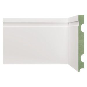 Kit Rodapé De Mdf 15cm X 15mm X 2,40m 20 Barras Com Friso Resistente A Umidade 1502 Moldufama Branco