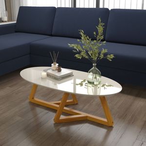 Mesa De Centro Classic Tebarrot Off White/amêndoa