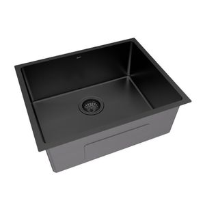 Kit Cuba Cozinha Aço Inox Com Válvula E Sifão Japi Preto