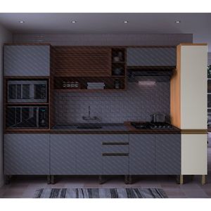 Paneleiro De Cozinha Macadâmia 40Cm 2 Portas Freijó/Branco