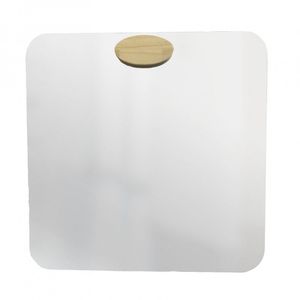 Espelho Decorativo Quadrado Com Aplique Oval Pinus Incolor
