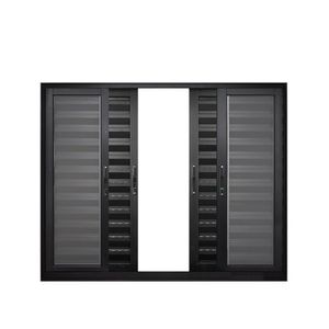 Janela De Alumínio Veneziana 120x120cm 6 Folhas Suprema Preto