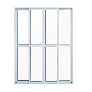 Porta De Alumínio De Correr 210x150cm 4 Folhas Suprema Branco